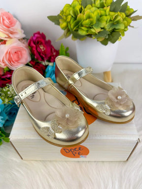 Sapatilha Doce Pe Jardim Encantado Dourado - Diversão e Encanto para Brincar | Bebeloo Kids