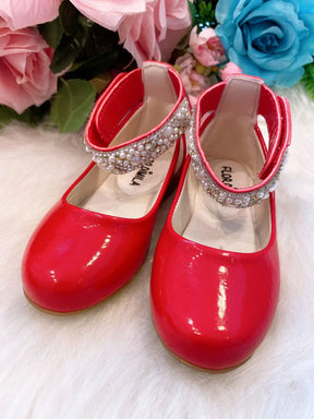 Sapatilha Flor Di Mila Vermelho "Perolas" Luxo - Diversão e Encanto para Brincar | Bebeloo Kids