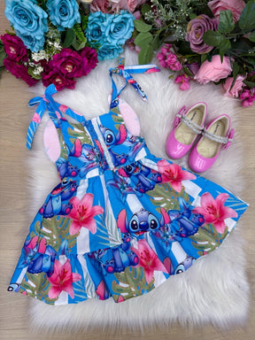 Vestido Temáticos Ysa Kids Stitch Azul - Leveza e Elegância para Meninas | Bebeloo Kids