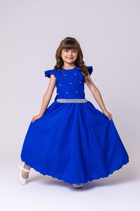 Vestido Ysa Kids Ariane Longo Azul Royal - Leveza e Elegância para Meninas | Bebeloo Kids