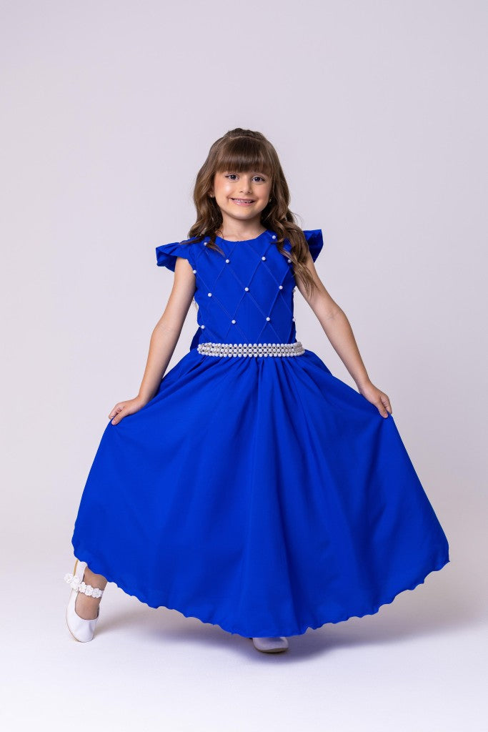 Vestido Ysa Kids Ariane Longo Azul Royal - Leveza e Elegância para Meninas | Bebeloo Kids
