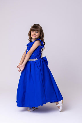 Vestido Ysa Kids Ariane Longo Azul Royal - Leveza e Elegância para Meninas | Bebeloo Kids