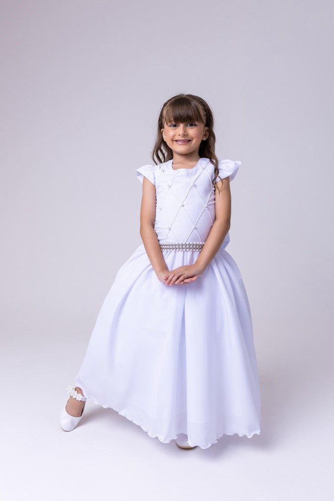 Vestido Ysa Kids Ariane Longo Branco - Leveza e Elegância para Meninas | Bebeloo Kids