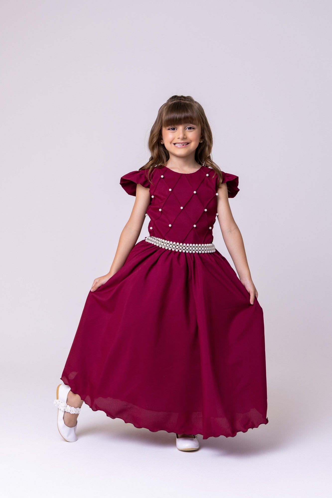 Vestido Ysa Kids Ariane Longo Marsala - Leveza e Elegância para Meninas | Bebeloo Kids
