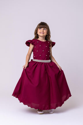 Vestido Ysa Kids Ariane Longo Marsala - Leveza e Elegância para Meninas | Bebeloo Kids