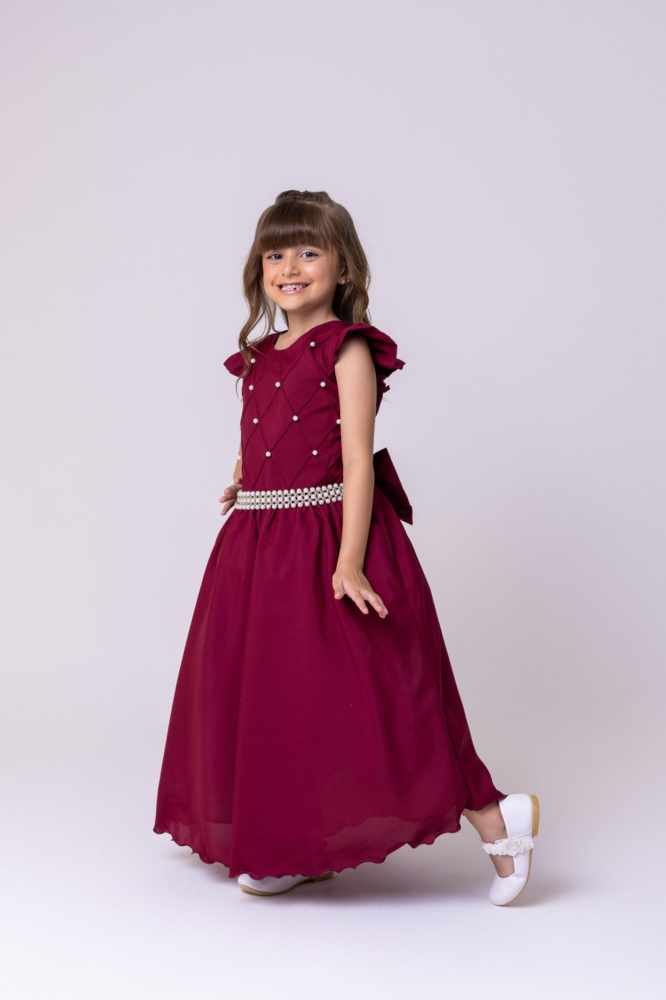 Vestido Ysa Kids Ariane Longo Marsala - Leveza e Elegância para Meninas | Bebeloo Kids