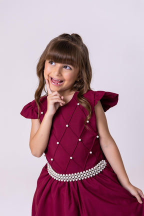 Vestido Ysa Kids Ariane Longo Marsala - Leveza e Elegância para Meninas | Bebeloo Kids