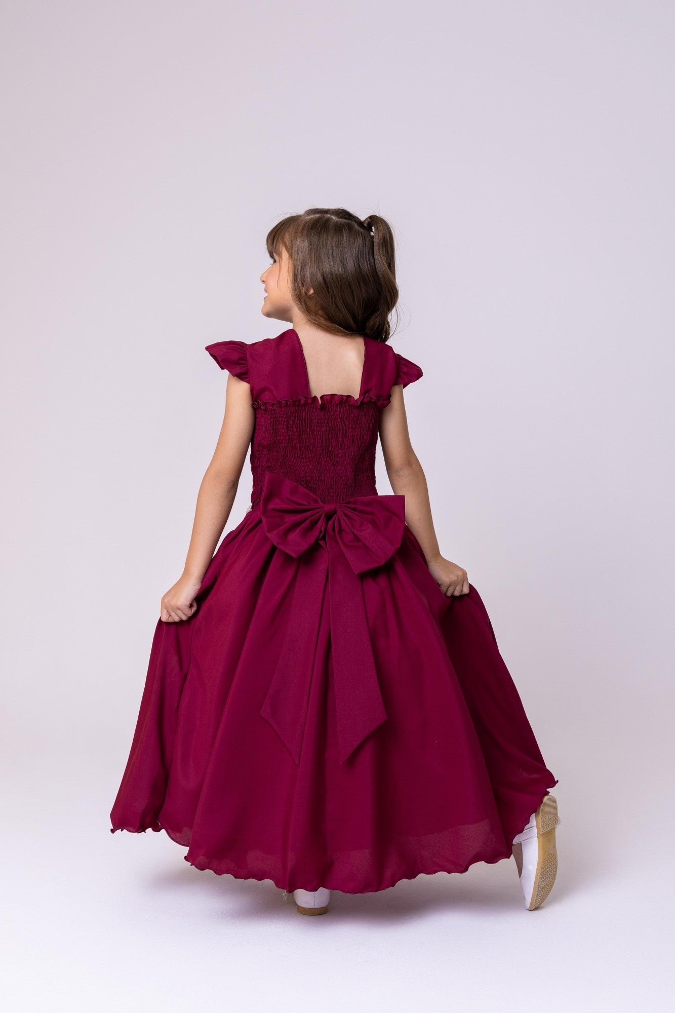 Vestido Ysa Kids Ariane Longo Marsala - Leveza e Elegância para Meninas | Bebeloo Kids