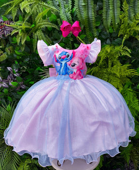 Vestido Tematicos Ysa Kids Lilo Stitch Rosa Bebe com Led - Leveza e Elegância para Meninas | Bebeloo Kids