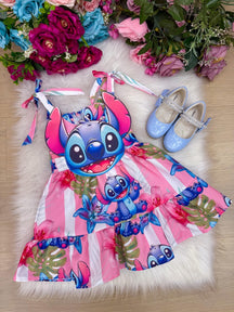 Vestido Temáticos Ysa Kids Stitch Rosa - Leveza e Elegância para Meninas | Bebeloo Kids