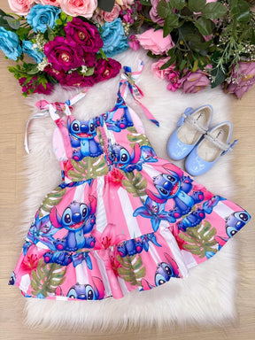 Vestido Temáticos Ysa Kids Stitch Rosa - Leveza e Elegância para Meninas | Bebeloo Kids