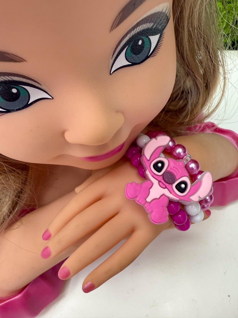 Laço Tematico Angel + Pulseira Rosa - Toque Delicado para Completar o Visual | Bebeloo Kids
