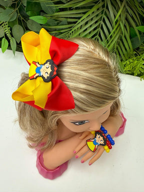 Laço Tematico Branca De neve + Pulseira - Toque Delicado para Completar o Visual | Bebeloo Kids