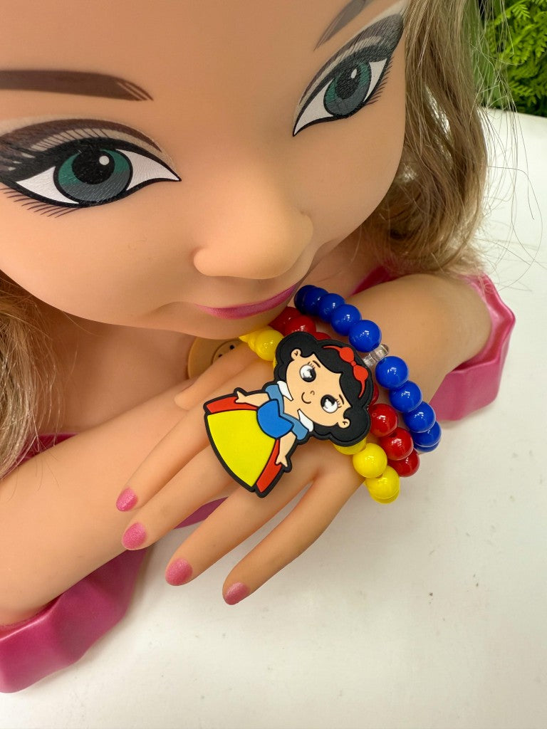 Laço Tematico Branca De neve + Pulseira - Toque Delicado para Completar o Visual | Bebeloo Kids