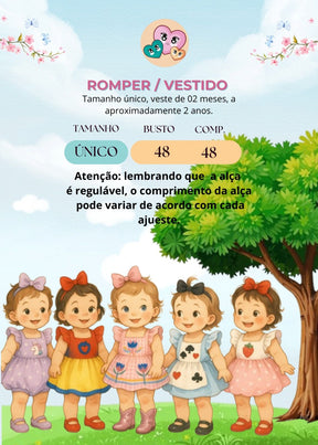 Romper/Vestido Princesa Mundo Bita Rosa e Preto - Leveza e Elegância para Meninas | Bebeloo Kids
