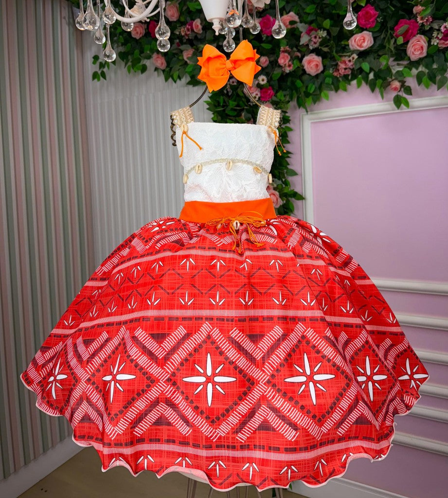 Vestido Temáticos Infantil Luxo Moana Modelo 3 - Leveza e Elegância para Meninas | Bebeloo Kids