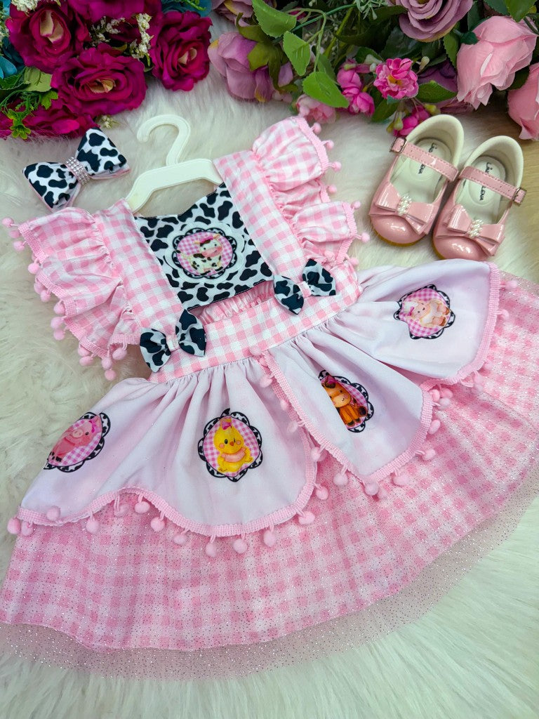 Romper/Vestido Princesa Tematico Fazendinha - Leveza e Elegância para Meninas | Bebeloo Kids