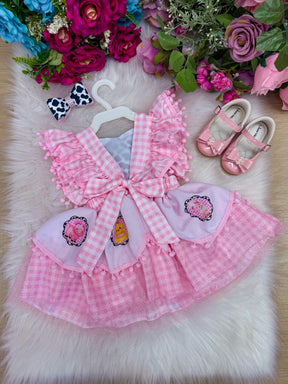Romper/Vestido Princesa Tematico Fazendinha - Leveza e Elegância para Meninas | Bebeloo Kids