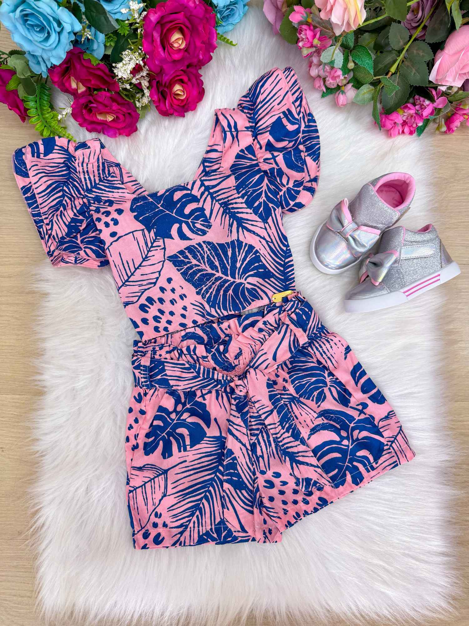 Conjunto Banana Club Joana Rosa - Estilo Delicado para o Dia a Dia | Bebeloo Kids