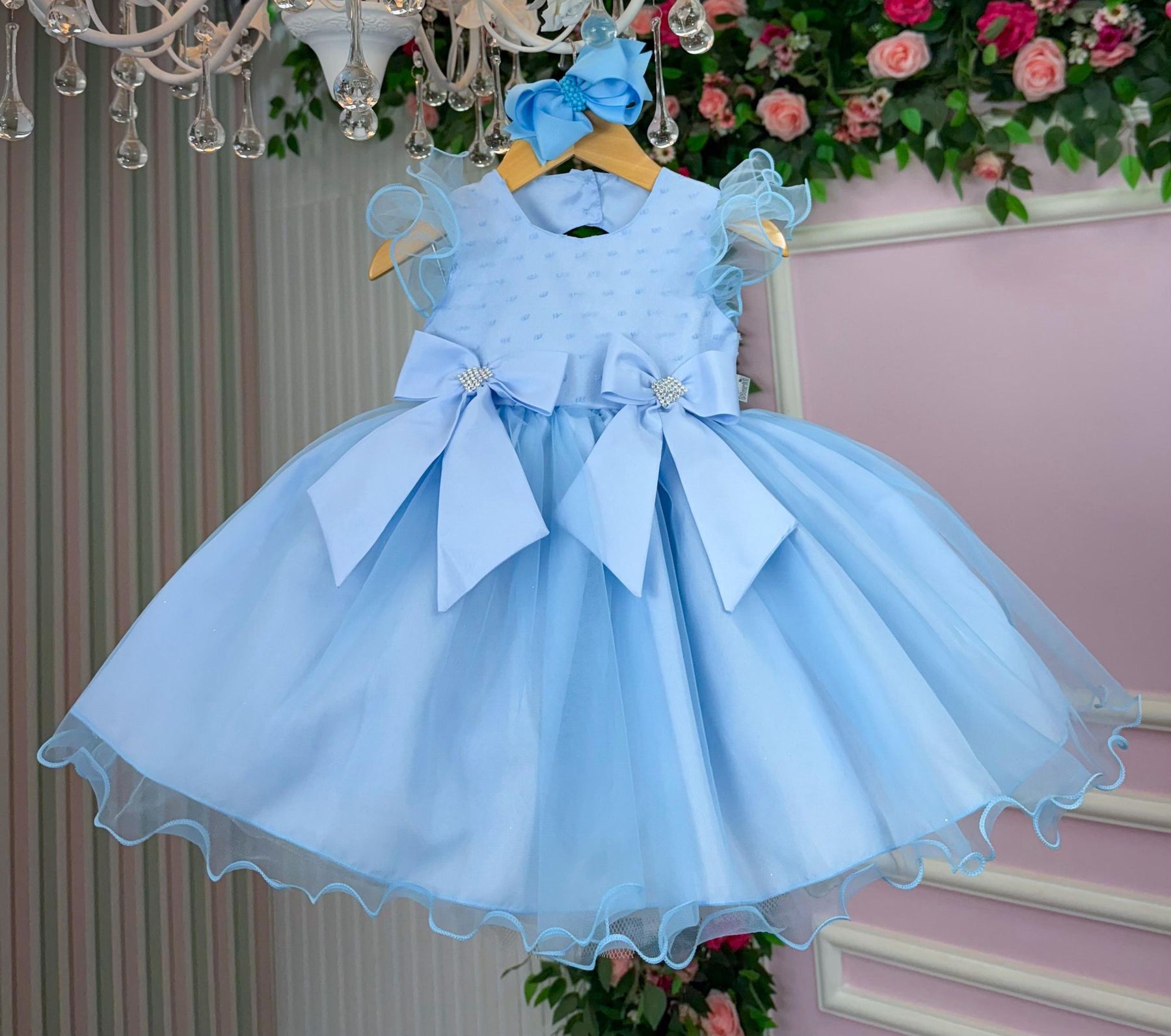 Vestido Marie Bebe Mia Azul Bebe - Leveza e Elegância para Meninas | Bebeloo Kids