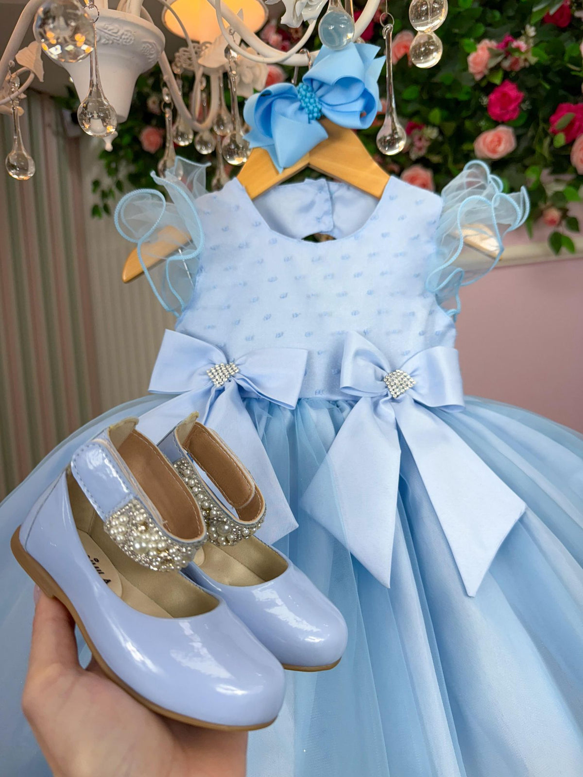 Vestido Marie Bebe Mia Azul Bebe - Leveza e Elegância para Meninas | Bebeloo Kids