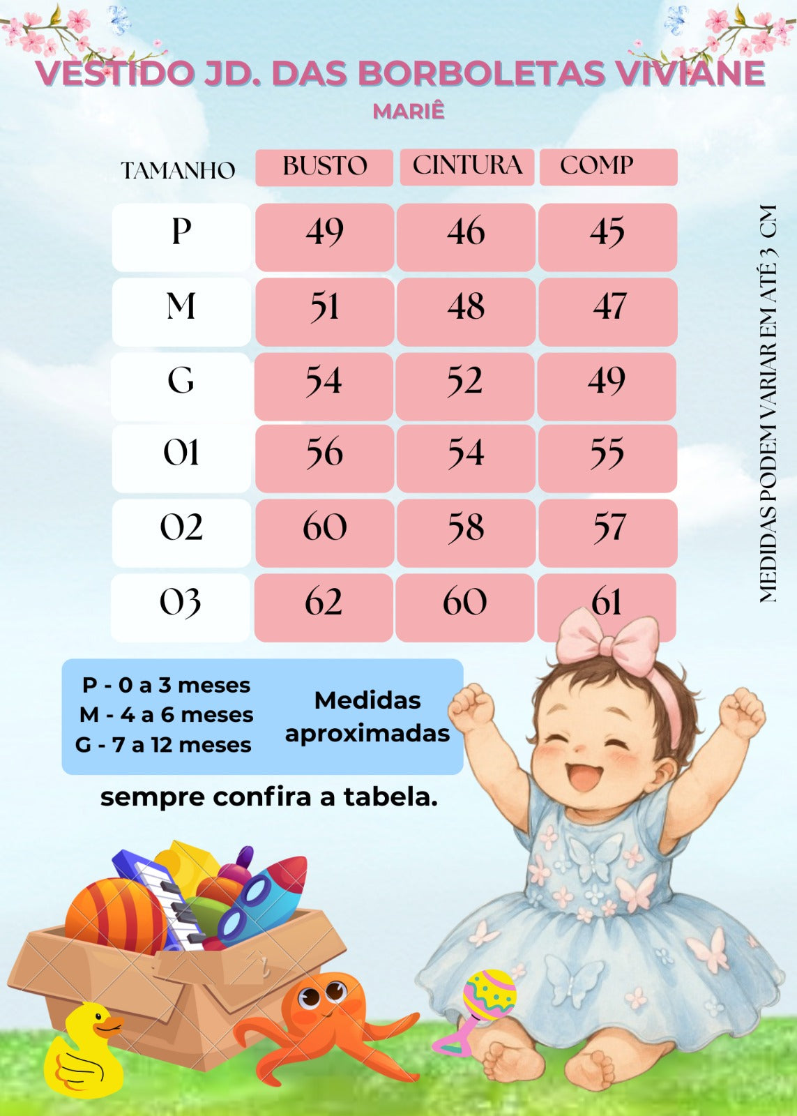 Vestido Marie Jardim das Borboletas Rosa Bebe Viviane - Leveza e Elegância para Meninas | Bebeloo Kids