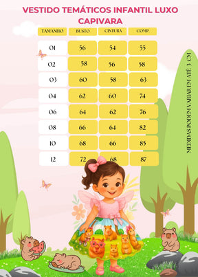 Vestido Temáticos Infantil Luxo Capivara - Leveza e Elegância para Meninas | Bebeloo Kids
