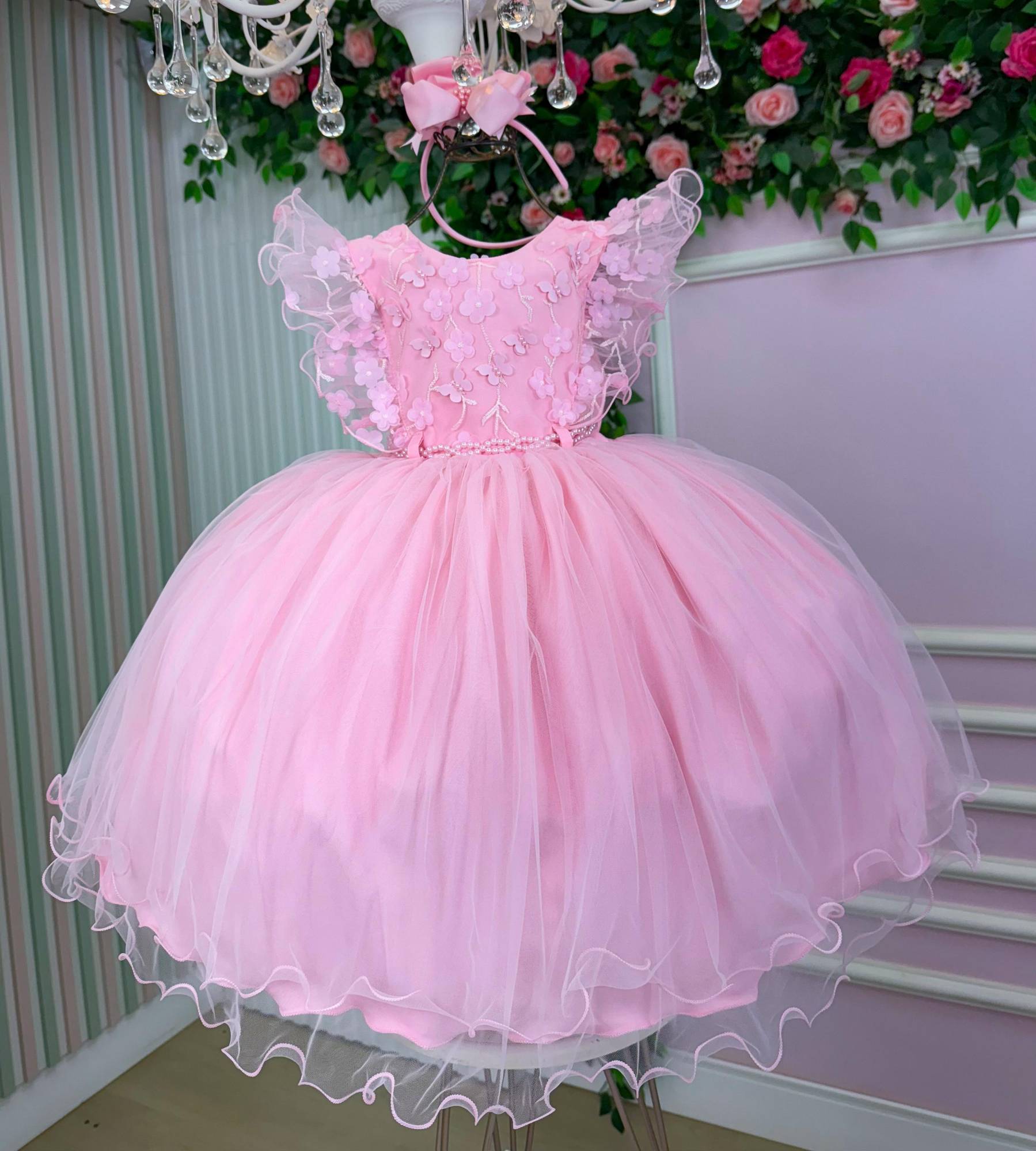 Vestido Menina Bonita Angelie Rosa Bebe - Leveza e Elegância para Meninas | Bebeloo Kids