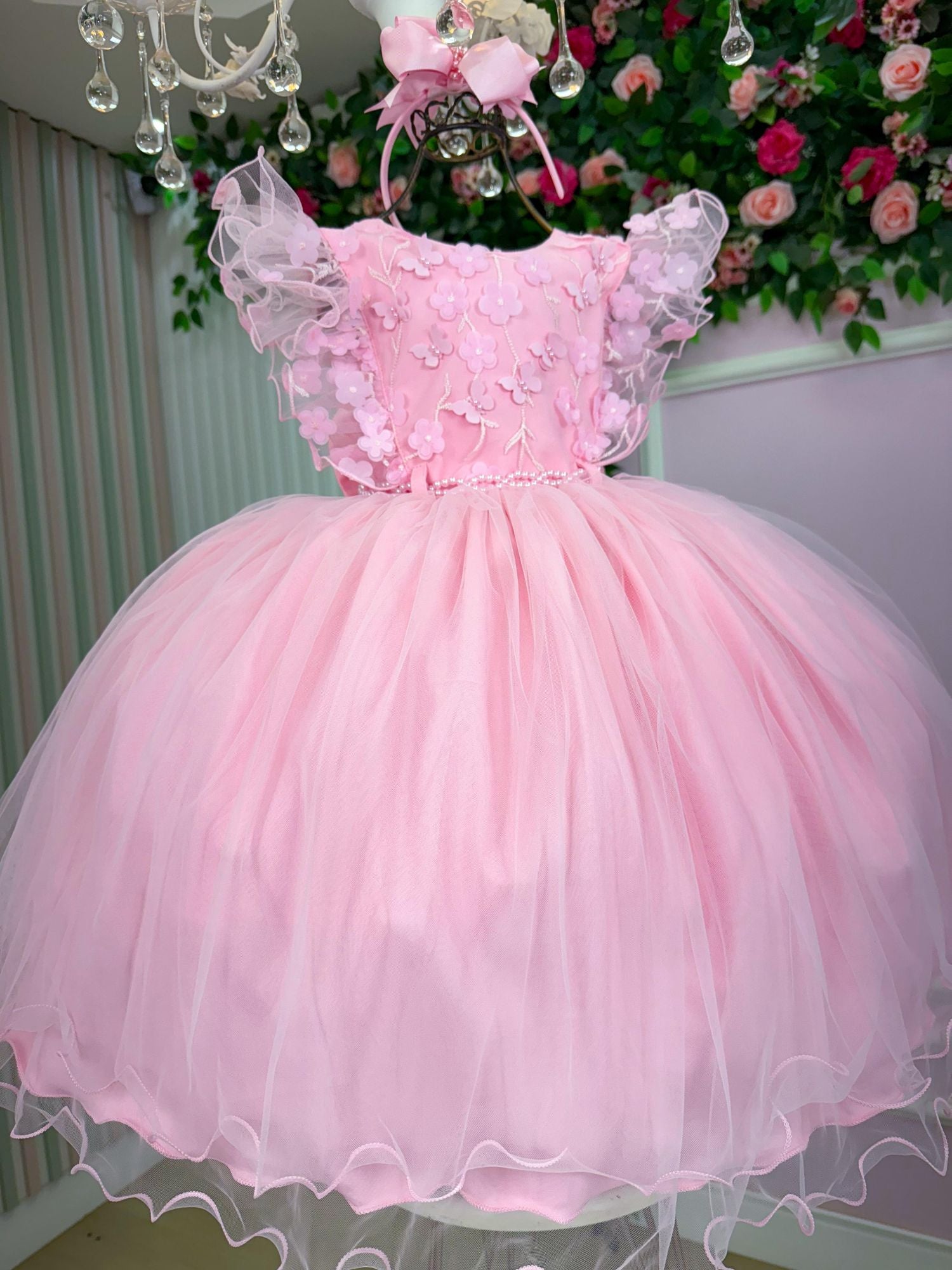 Vestido Menina Bonita Angelie Rosa Bebe - Leveza e Elegância para Meninas | Bebeloo Kids