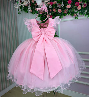 Vestido Menina Bonita Angelie Rosa Bebe - Leveza e Elegância para Meninas | Bebeloo Kids