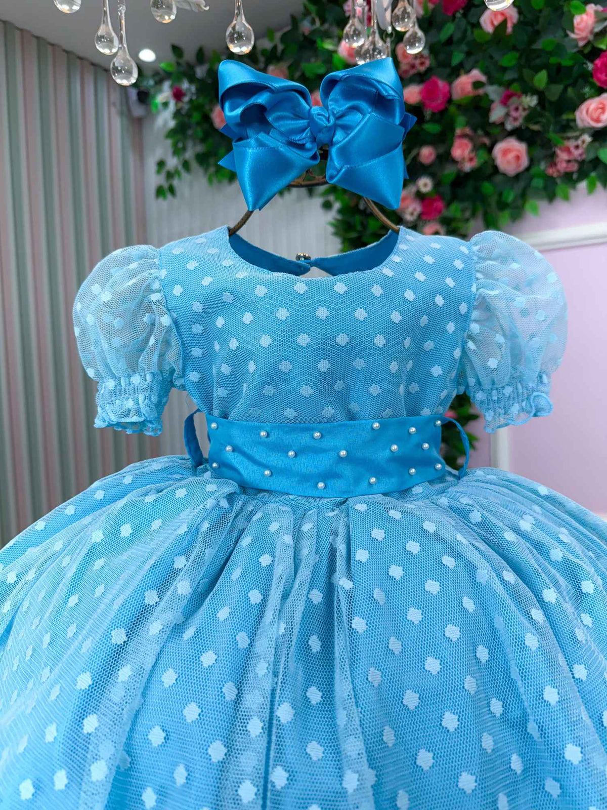 Vestido Marie Azul Tiffany Bolinhas (VESTMARIEAZLTFFNBLNHS)