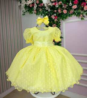 Vestido Marie Amarelo Bolinhas - Leveza e Elegância para Meninas | Bebeloo Kids