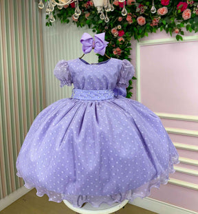 Vestido Marie Lilás Bolinhas - Leveza e Elegância para Meninas | Bebeloo Kids