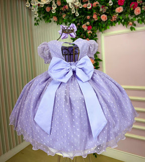 Vestido Marie Lilás Bolinhas - Leveza e Elegância para Meninas | Bebeloo Kids