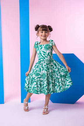 Vestido Banana Club Dandara Verde - Leveza e Elegância para Meninas | Bebeloo Kids