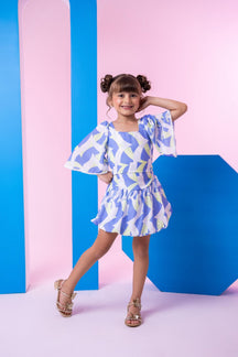 Conjunto Banana Club Alissa Azul e Verde - Estilo Delicado para o Dia a Dia | Bebeloo Kids