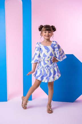 Conjunto Banana Club Alissa Azul e Verde - Estilo Delicado para o Dia a Dia | Bebeloo Kids