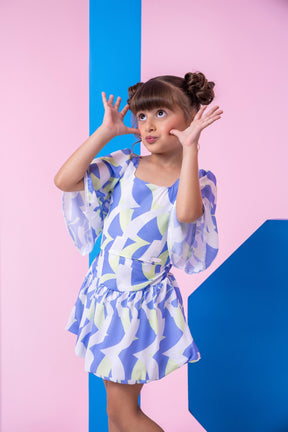Conjunto Banana Club Alissa Azul e Verde - Estilo Delicado para o Dia a Dia | Bebeloo Kids