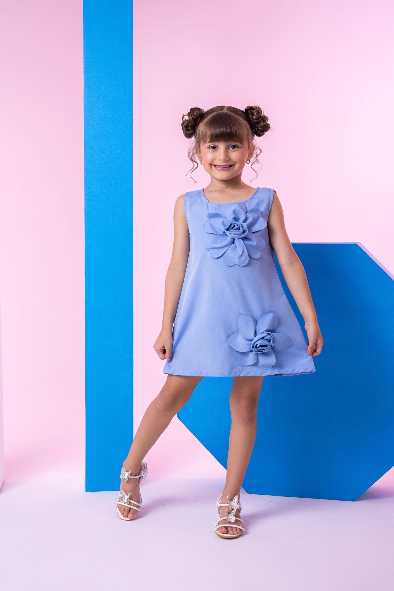 Vestido Blogueirinha Jojo Flor Azul - Leveza e Elegância para Meninas | Bebeloo Kids