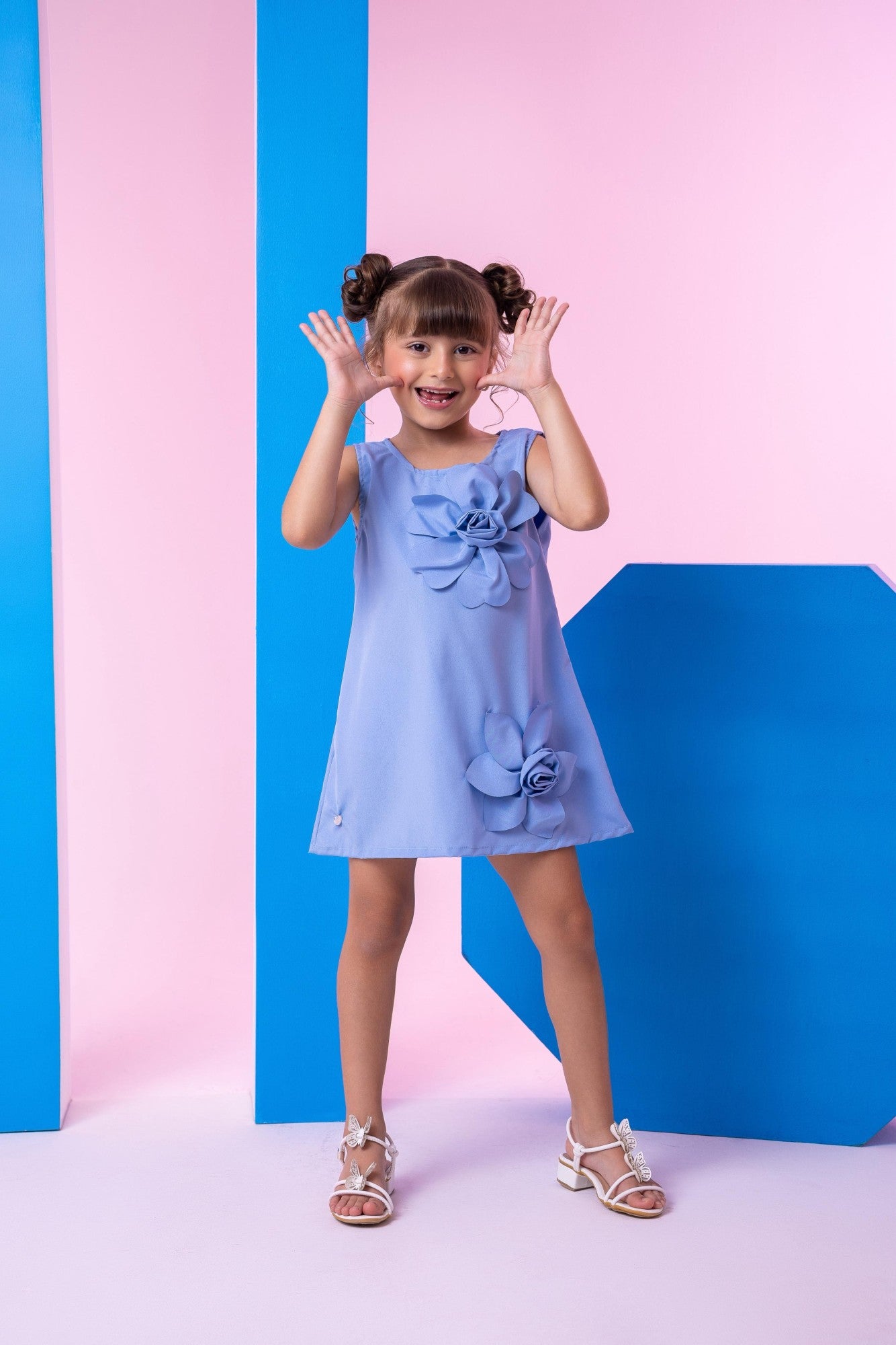 Vestido Blogueirinha Jojo Flor Azul - Leveza e Elegância para Meninas | Bebeloo Kids