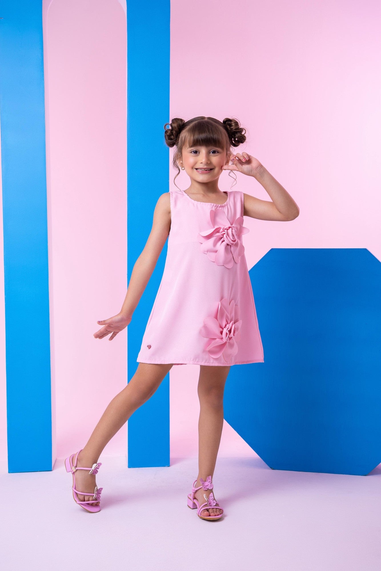 Vestido Blogueirinha Jojo Flor Rosa Bebe - Leveza e Elegância para Meninas | Bebeloo Kids