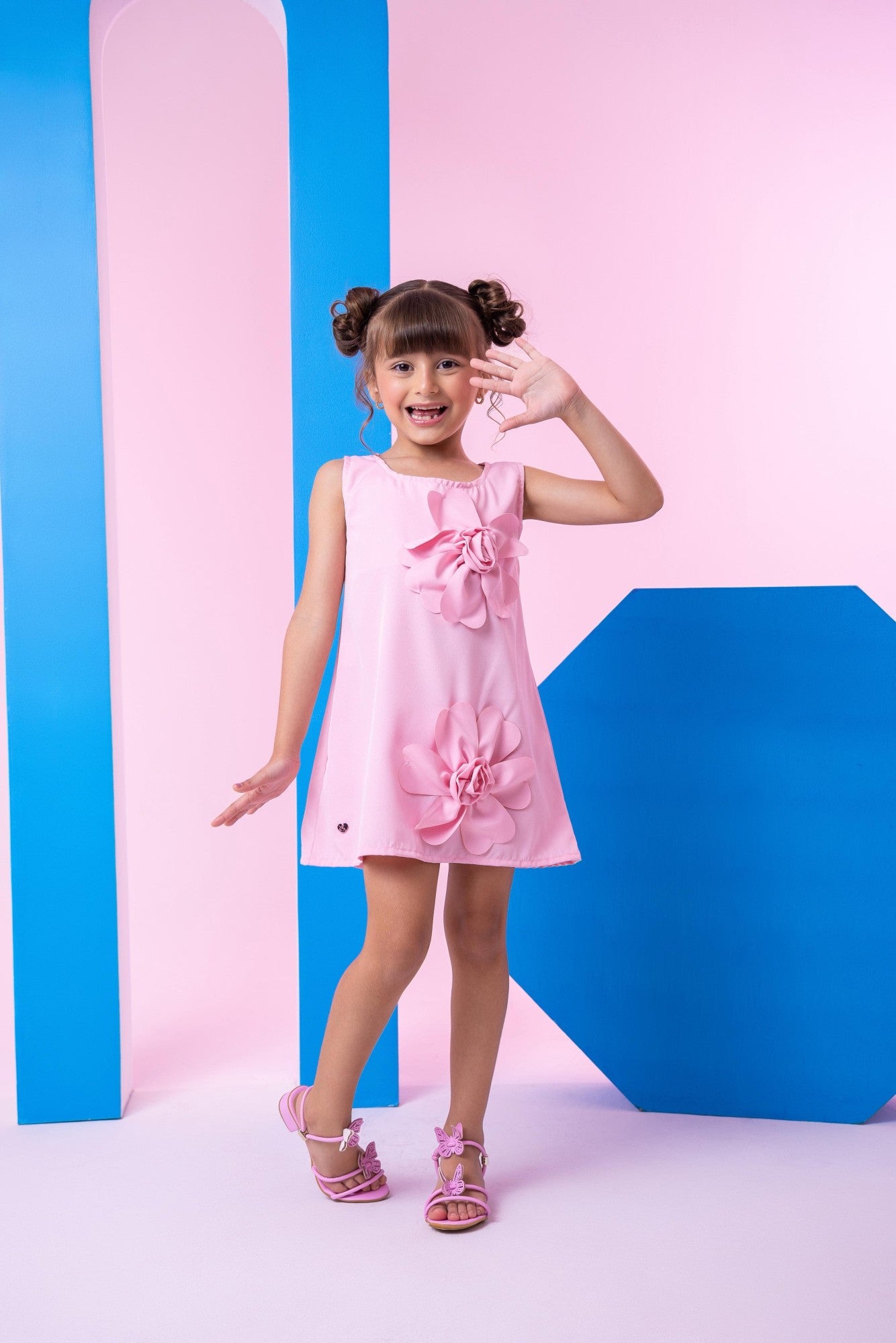 Vestido Blogueirinha Jojo Flor Rosa Bebe - Leveza e Elegância para Meninas | Bebeloo Kids