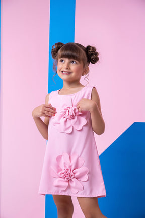 Vestido Blogueirinha Jojo Flor Rosa Bebe - Leveza e Elegância para Meninas | Bebeloo Kids