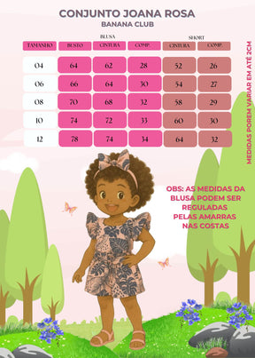 Conjunto Banana Club Joana Rosa - Estilo Delicado para o Dia a Dia | Bebeloo Kids