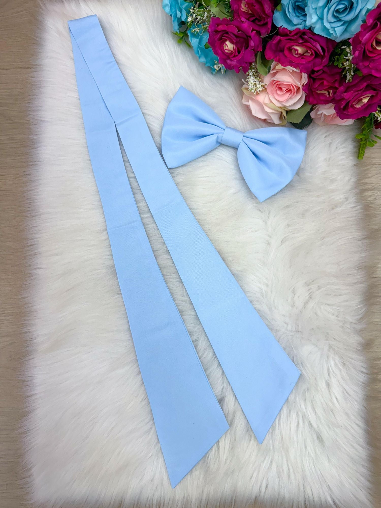 Laço Opcional / Faixa Do Vestido Selena Azul Bebe - Charme e Delicadeza para os Cabelos | Bebeloo Kids