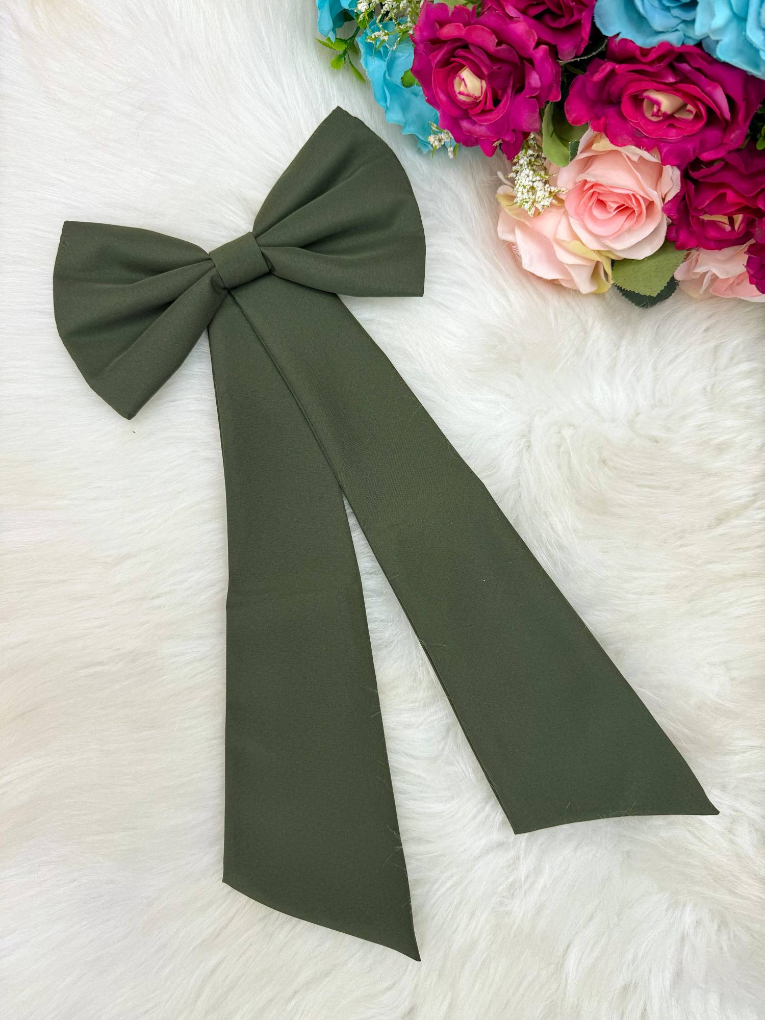 Laço Opcional / Faixa Do Vestido Selena Verde Militar - Charme e Delicadeza para os Cabelos | Bebeloo Kids