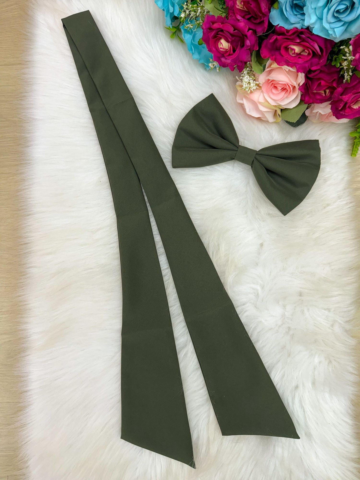 Laço Opcional / Faixa Do Vestido Selena Verde Militar - Charme e Delicadeza para os Cabelos | Bebeloo Kids