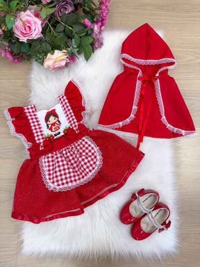 Romper/Vestido Princesa Tematico Chapeuzinho Vermelho - Leveza e Elegância para Meninas | Bebeloo Kids