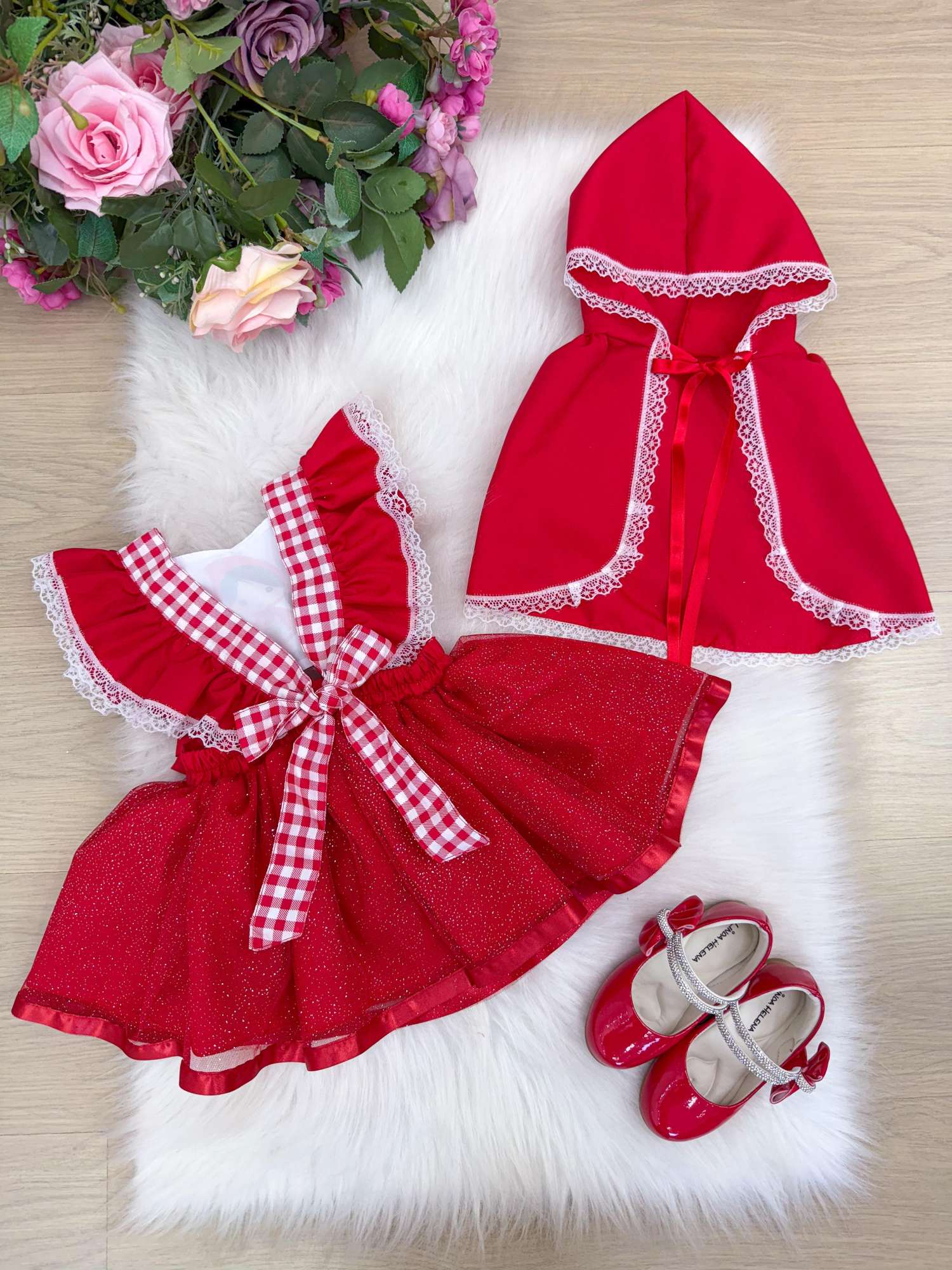 Romper/Vestido Princesa Tematico Chapeuzinho Vermelho - Leveza e Elegância para Meninas | Bebeloo Kids