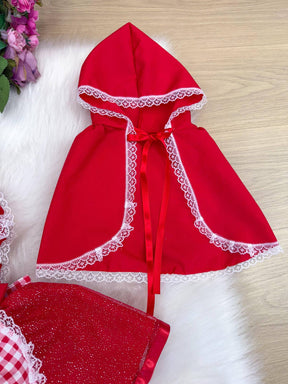Romper/Vestido Princesa Tematico Chapeuzinho Vermelho - Leveza e Elegância para Meninas | Bebeloo Kids